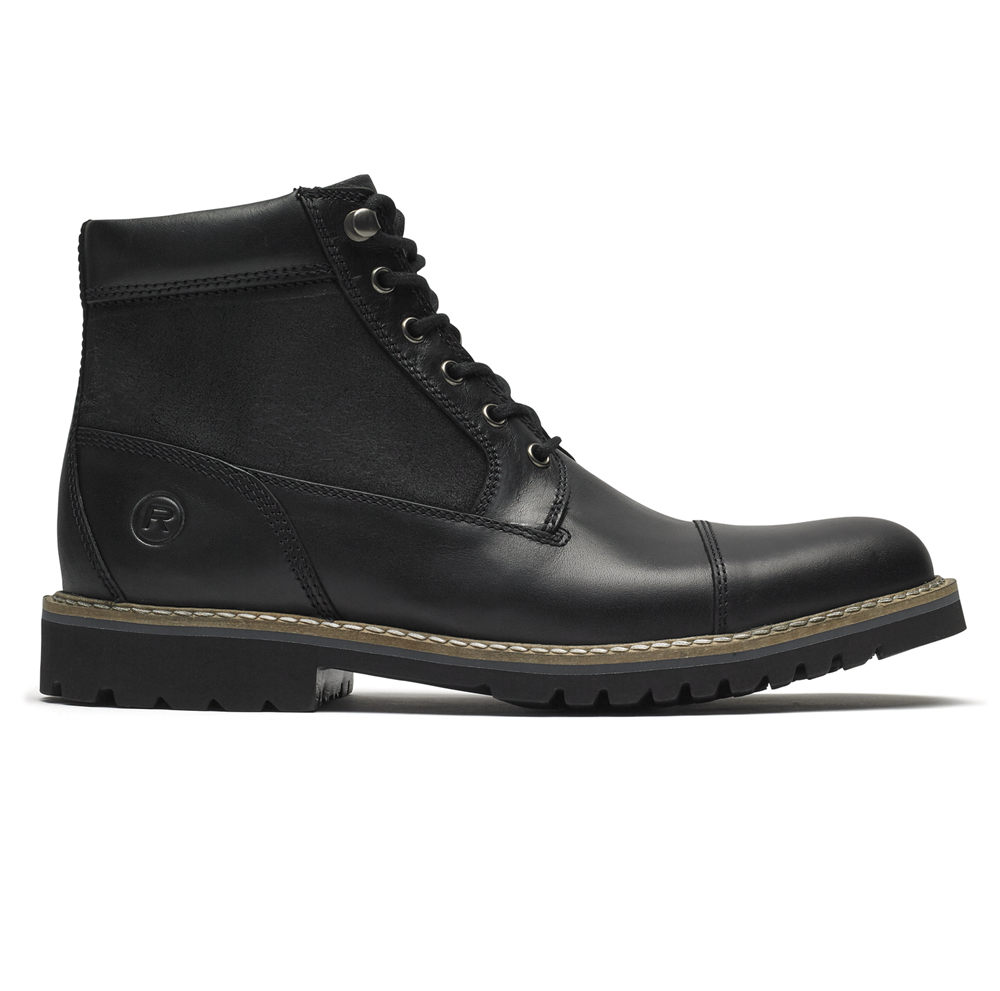 Botas Rockport Hombre Mexico - Marshall Rugged Inside Cremallera Negros - UDGFI2014